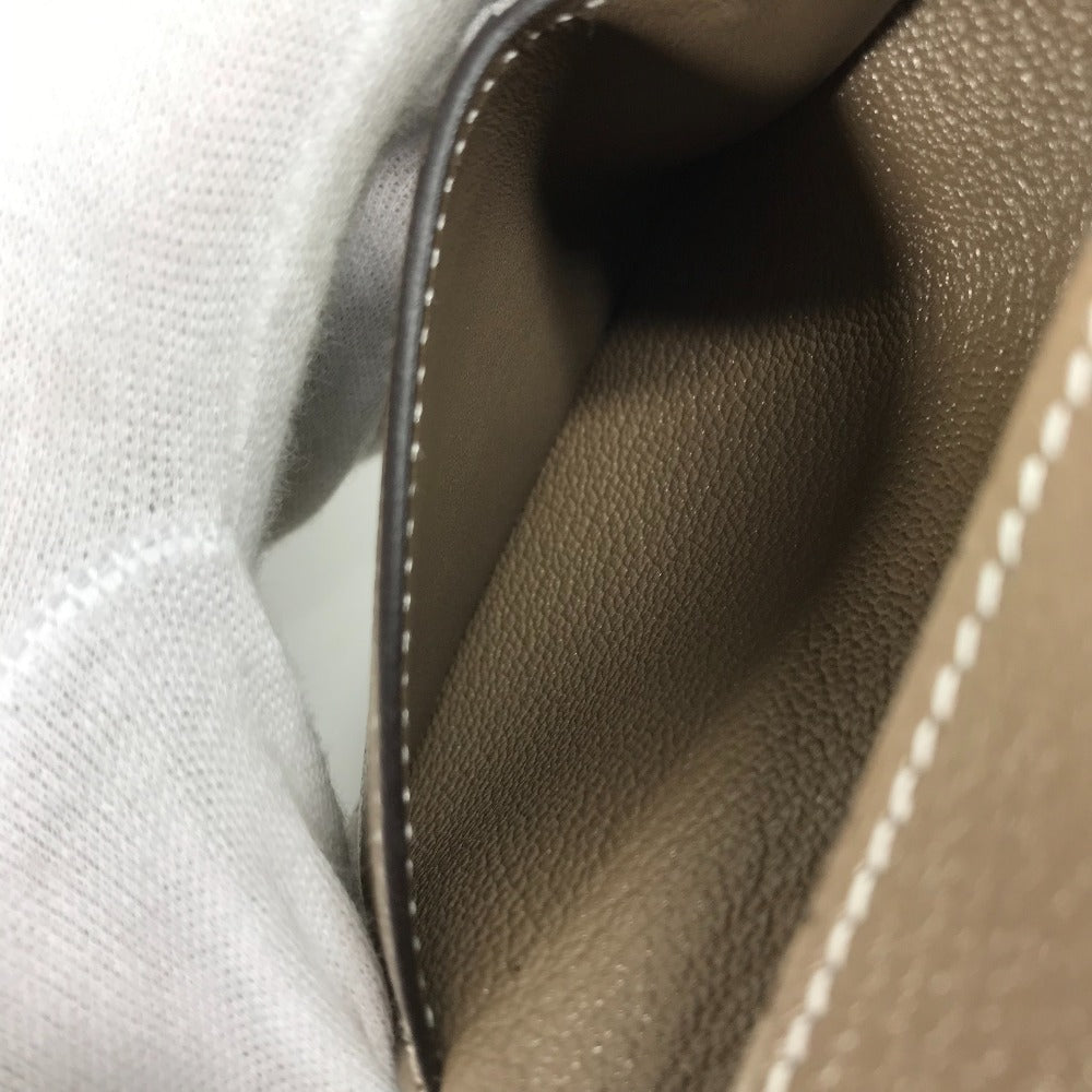 HERMES ベアン コンビネ コンパクトウォレット 財布 3つ折り財布 シェーブル レディース エトゥープ ゴールド金具
