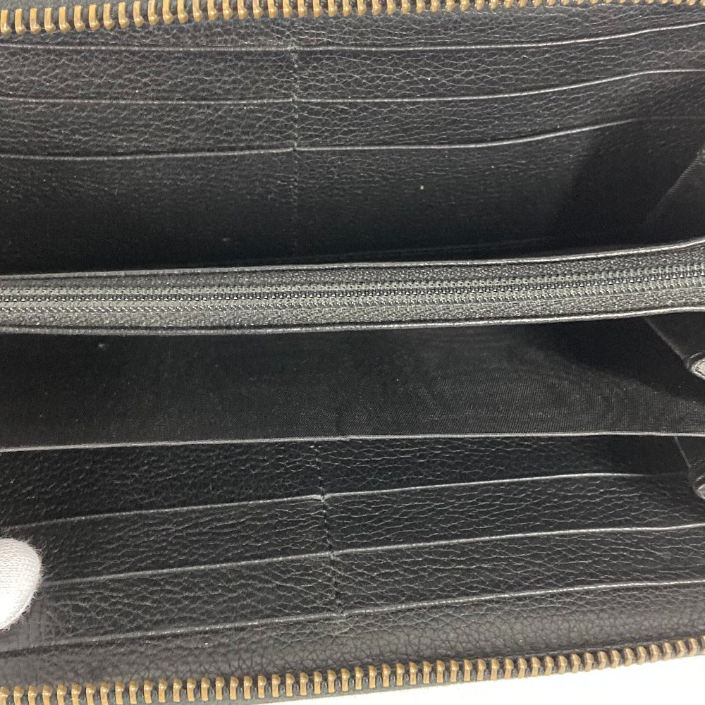 GUCCI 496317 ロゴ ロングウォレット ラウンドファスナー 長財布 レザー メンズ ブラック