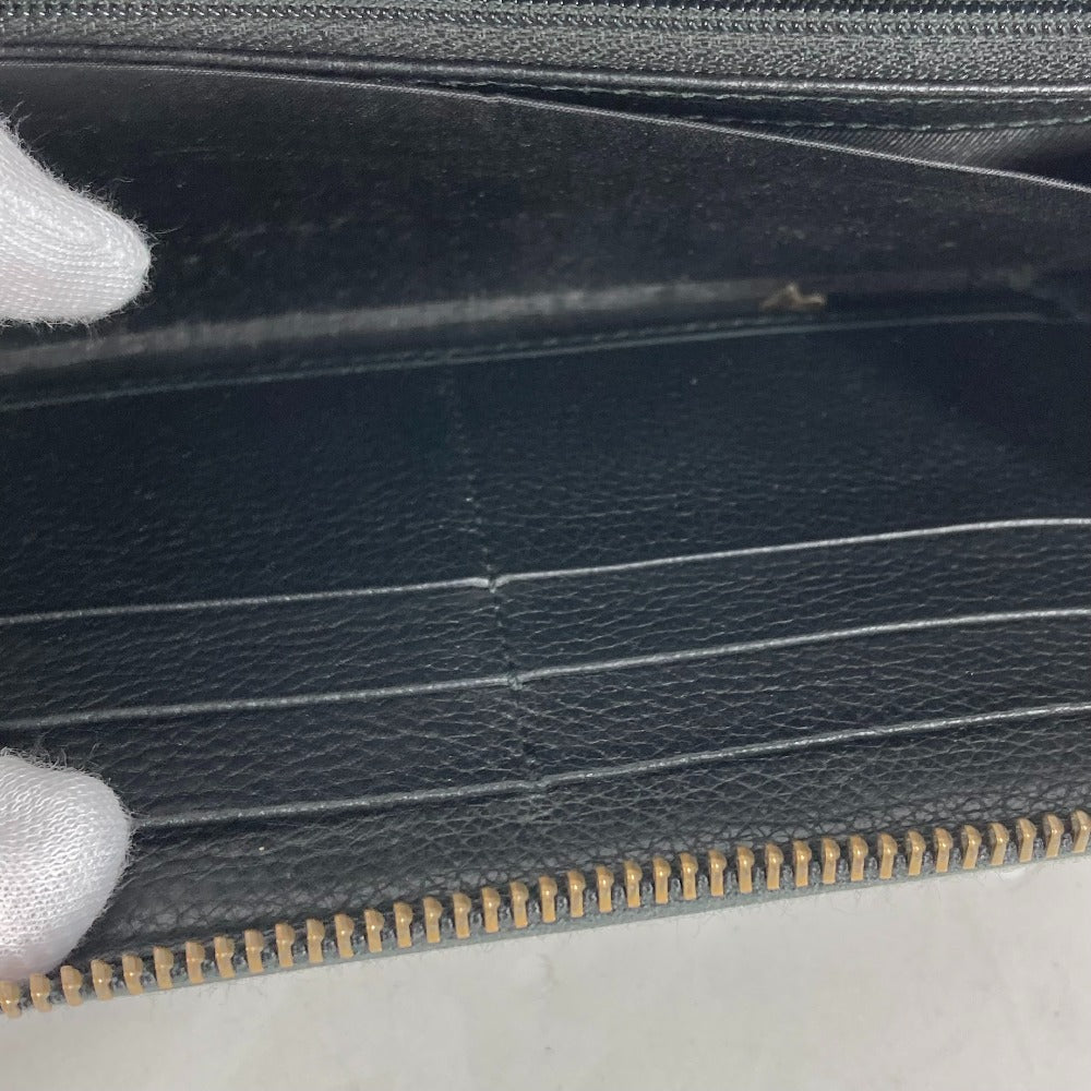 GUCCI 496317 ロゴ ロングウォレット ラウンドファスナー 長財布 レザー メンズ ブラック