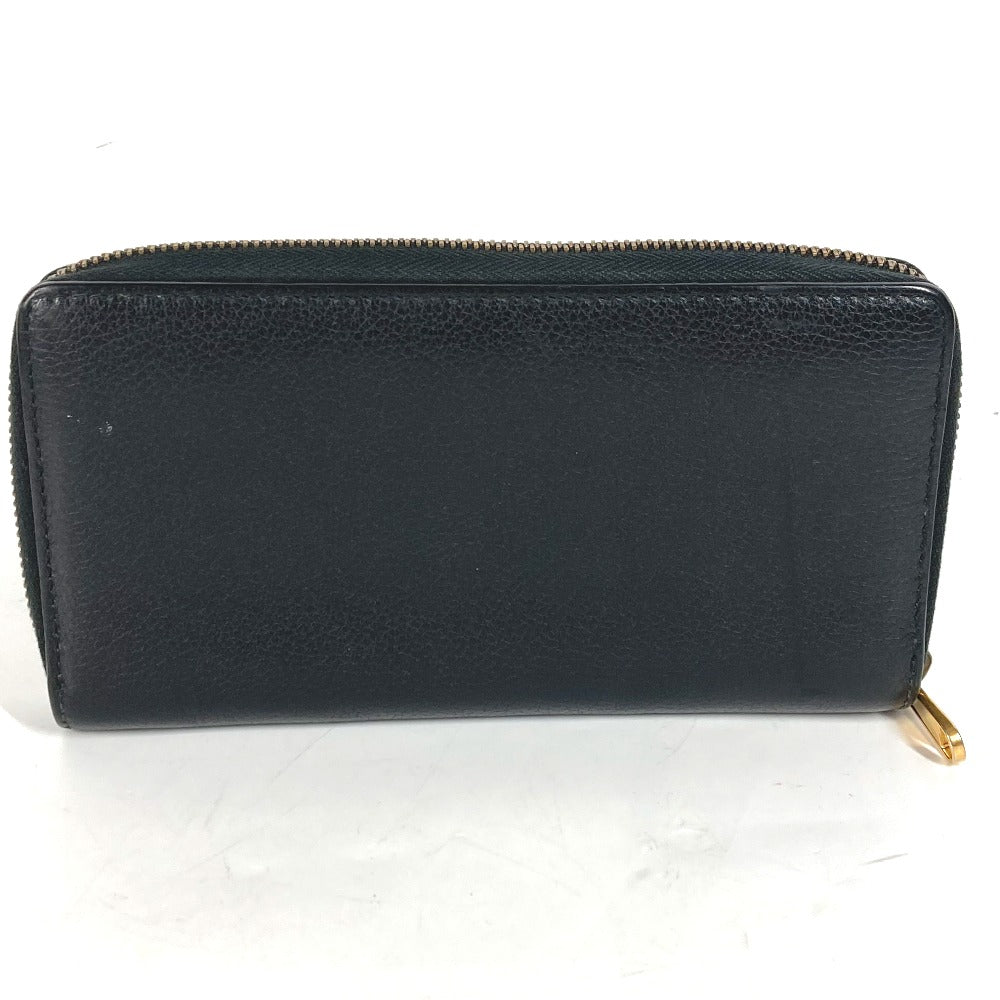 GUCCI 496317 ロゴ ロングウォレット ラウンドファスナー 長財布 レザー メンズ ブラック