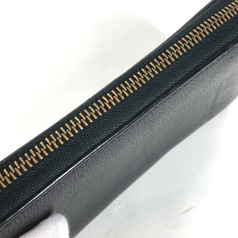 GUCCI 496317 ロゴ ロングウォレット ラウンドファスナー 長財布 レザー メンズ ブラック