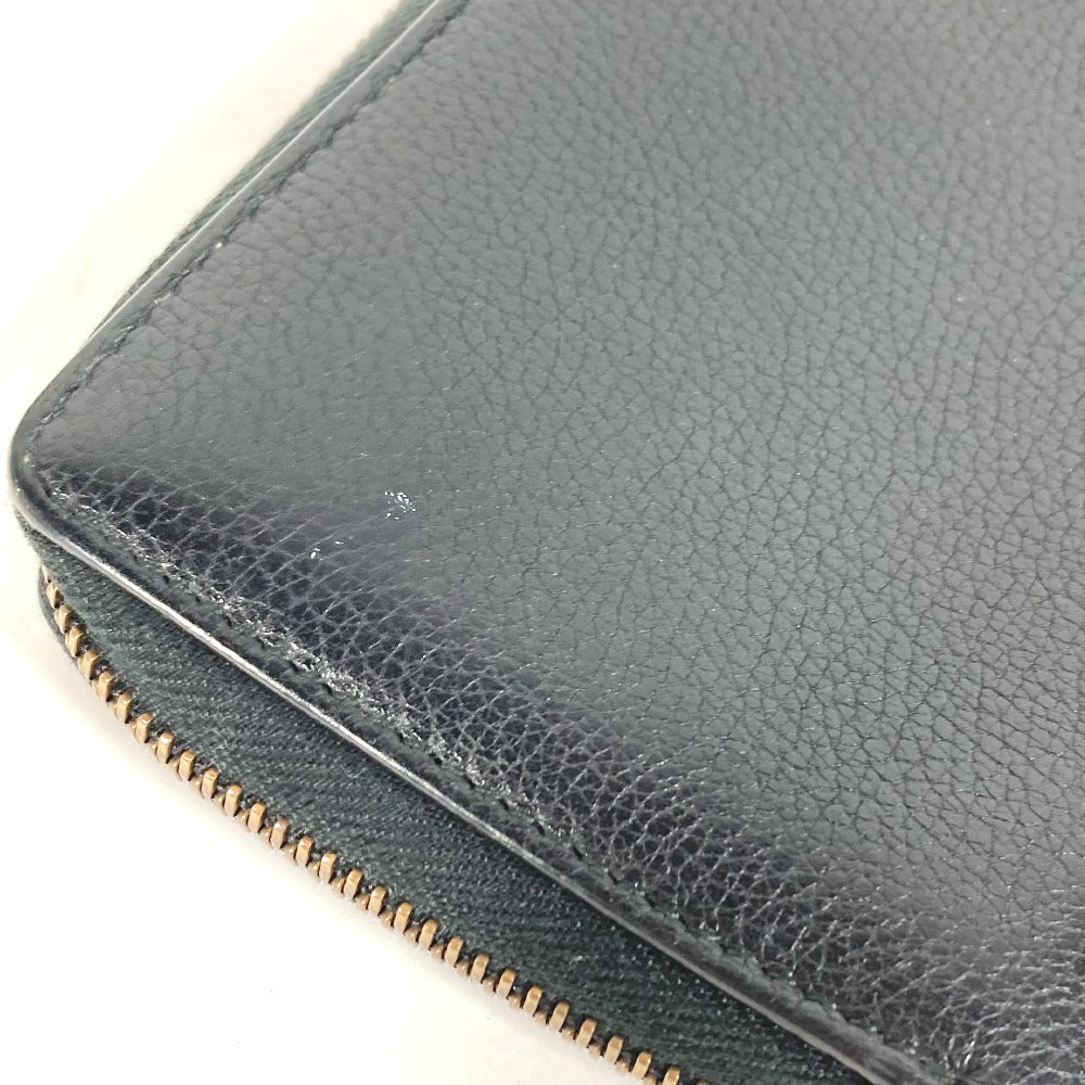 GUCCI 496317 ロゴ ロングウォレット ラウンドファスナー 長財布 レザー メンズ ブラック