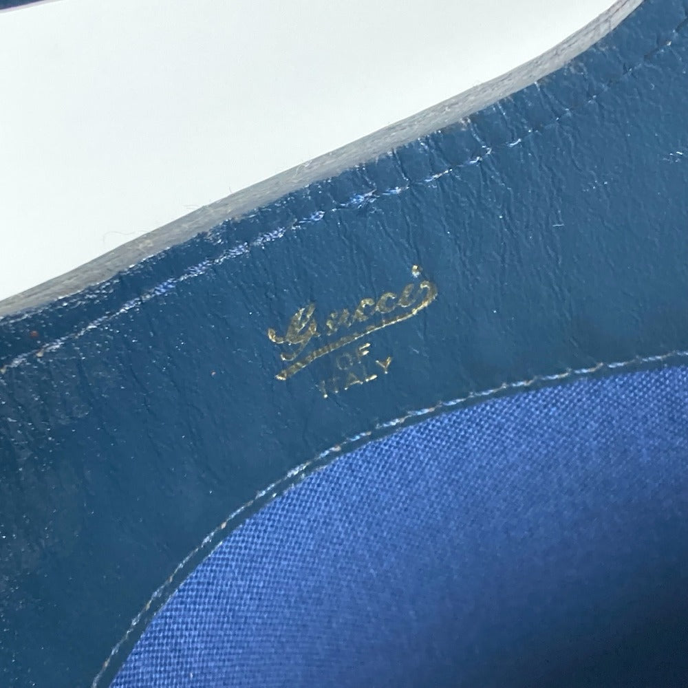 GUCCI オールドグッチ GGプラス カバン クラッチバッグ ハンドバッグ PVC/レザー レディース ネイビー