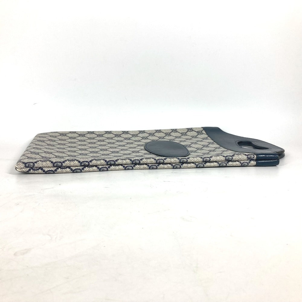 GUCCI オールドグッチ GGプラス カバン クラッチバッグ ハンドバッグ PVC/レザー レディース ネイビー
