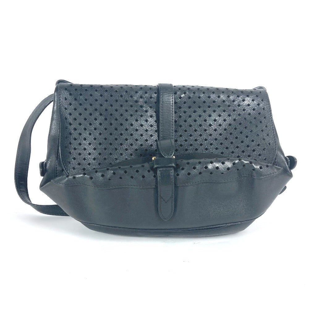 LOUIS VUITTON M94072 ペルフォ フローレソミュール 30 斜め掛け カバン パンチング ショルダーバッグ カーフレザー レディース ノワール ブラック