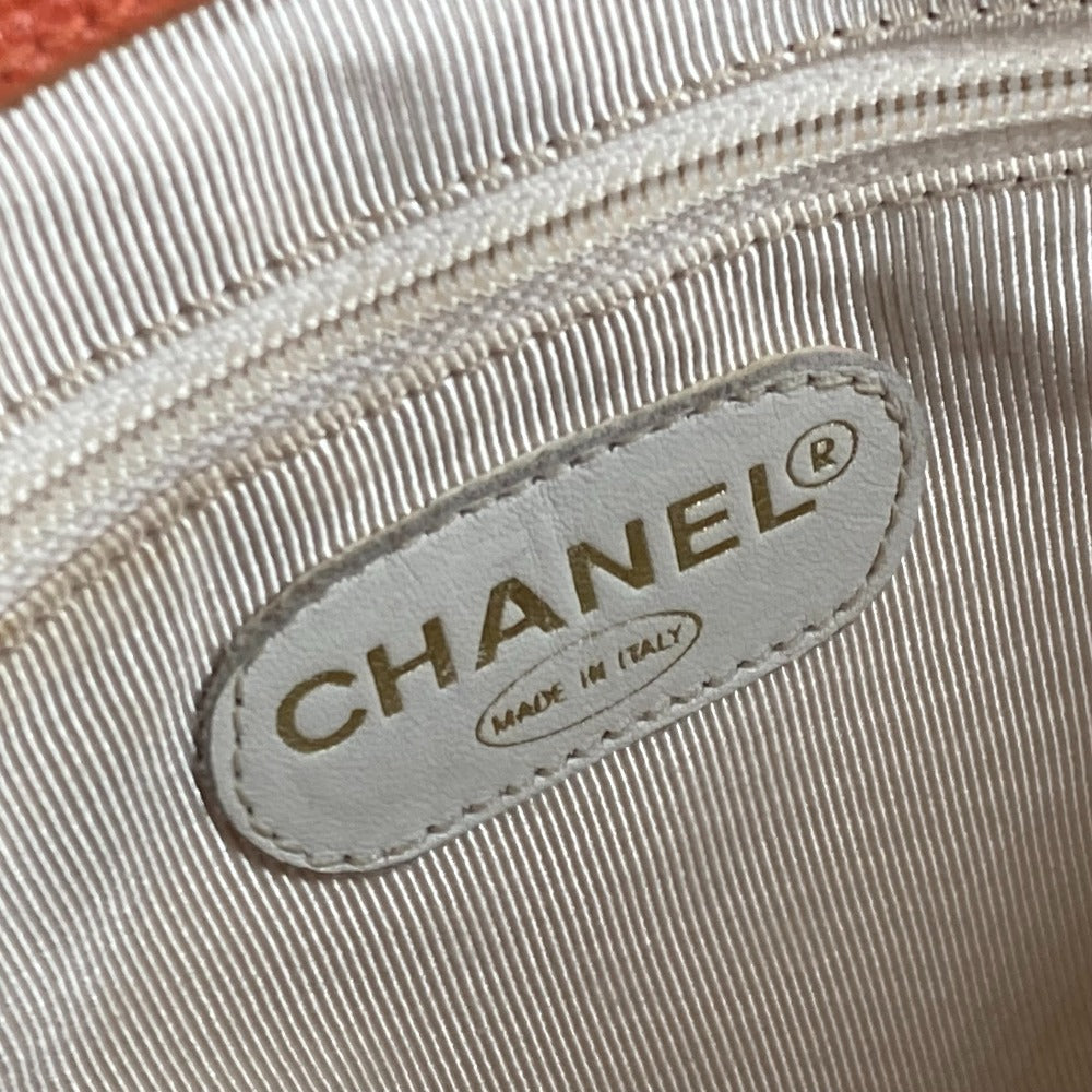 CHANEL チェーンバッグ トリプルココ CC　ココマーク ショルダーバッグ カバン 肩掛け トートバッグ キャビアスキン レディース オレンジ