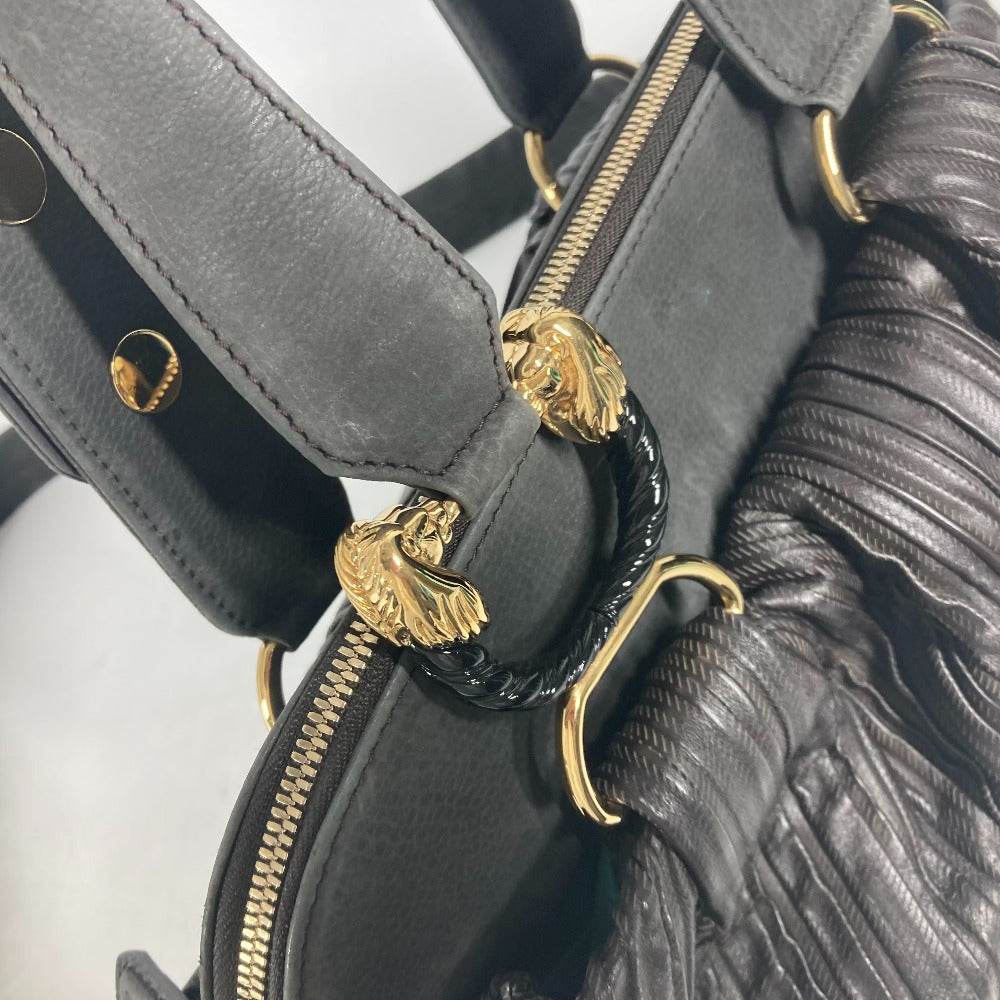BVLGARI レオーニ 2WAYバッグ トートバッグ 斜め掛け ショルダーバッグ レザー レディース ダークブラウン系