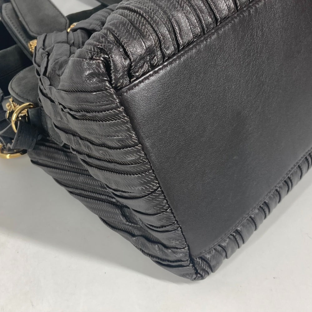 BVLGARI レオーニ 2WAYバッグ トートバッグ 斜め掛け ショルダーバッグ レザー レディース ダークブラウン系