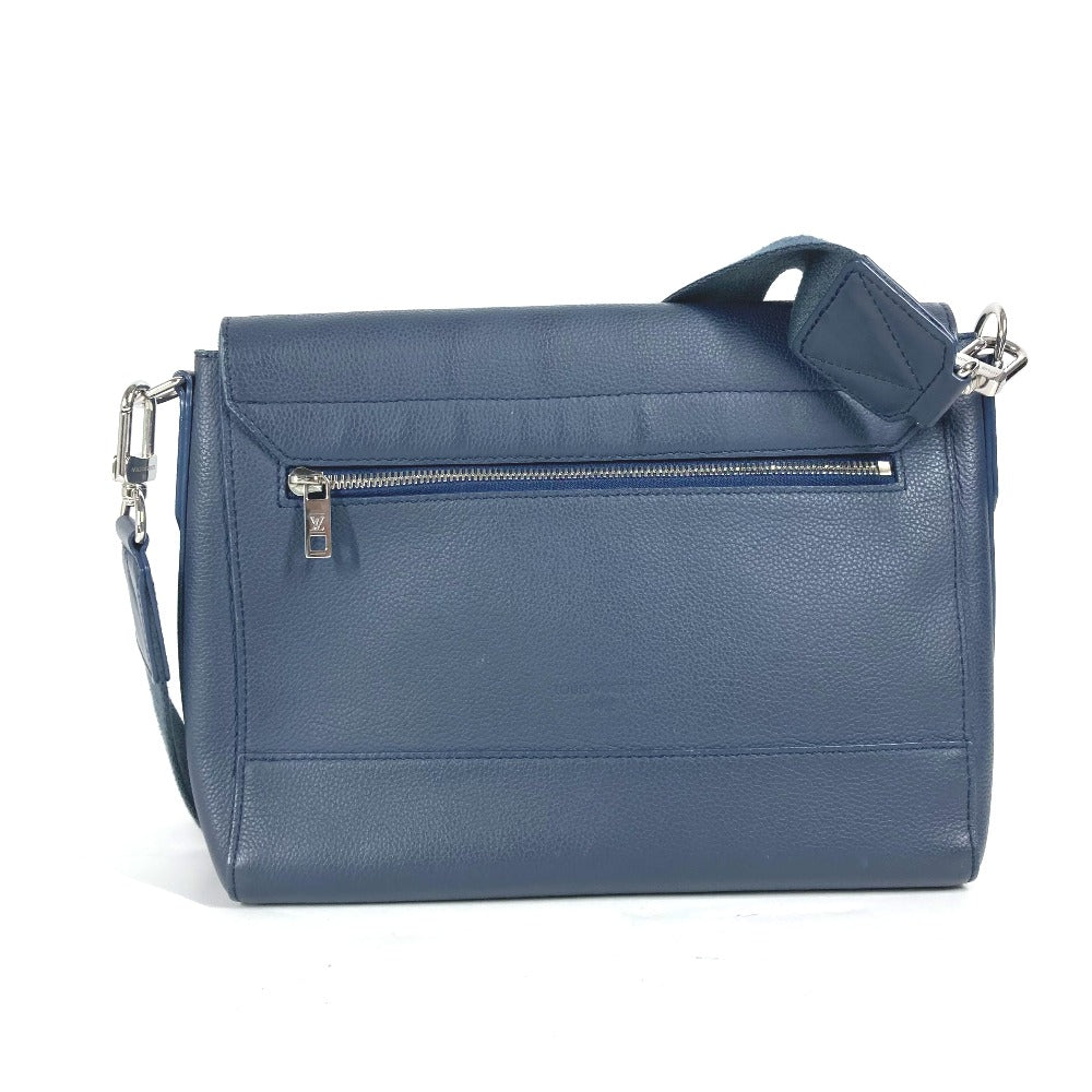 LOUIS VUITTON M21363 LV アエログラム テイクオフ メッセンジャー 斜め掛け カバン フラップ ショルダーバッグ レザー レディース ネイビー