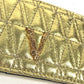 VERSACE キーリング付き ヴィセトス Vロゴ フラグメントケース 財布 小銭入れ コインケース レザー レディース ゴールド