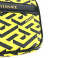 VERSACE 総ロゴ ラグレカ スクレア メイクポーチ 化粧ポーチ マルチポーチ ポーチ レザー レディース イエロー