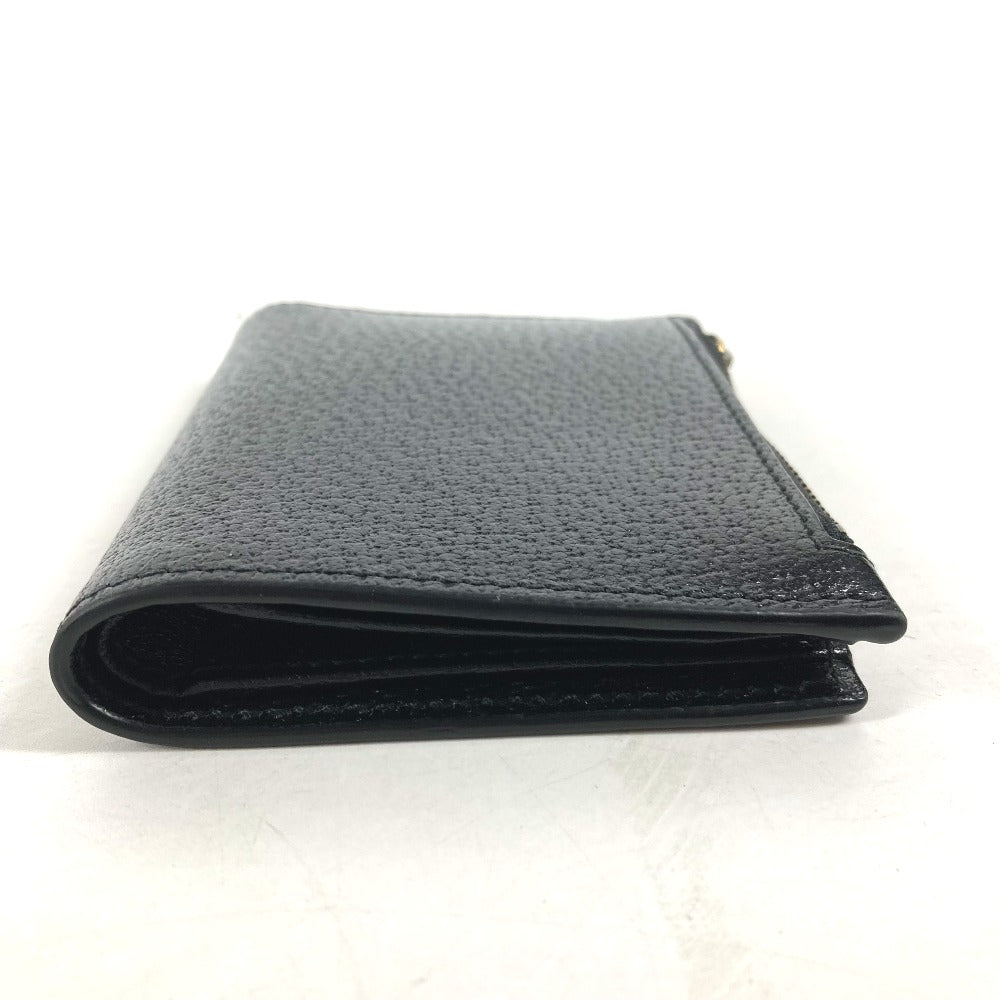 GUCCI 760223 ダブルG ロング ウォレット コンパクトウォレット 2つ折り財布 レザー レディース ブラック