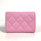 CHANEL AP3182 CC ココマーク マトラッセ スモールフラップウォレット コンパクトウォレット 3つ折り財布 キャビアスキン レディース ピンク