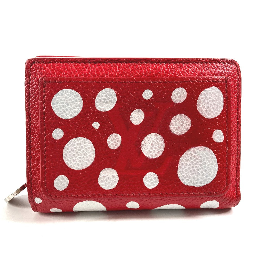 LOUIS VUITTON M82103 草間彌生コラボ LV×YK ポルトフォイユ クレア コンパクトウォレット 2つ折り財布 レザー レディース ルージュ レッド