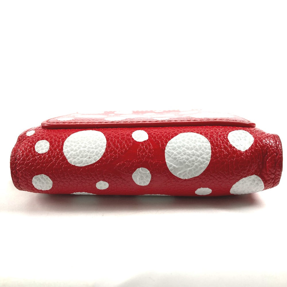 LOUIS VUITTON M82103 草間彌生コラボ LV×YK ポルトフォイユ クレア コンパクトウォレット 2つ折り財布 レザー レディース ルージュ レッド