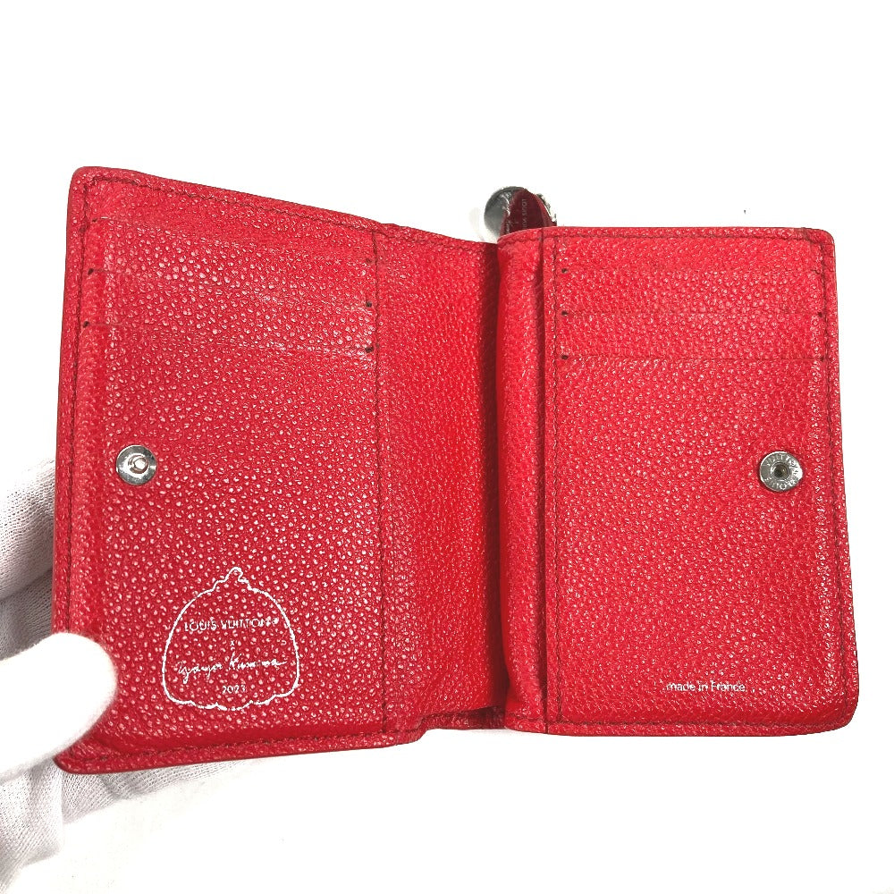 LOUIS VUITTON M82103 草間彌生コラボ LV×YK ポルトフォイユ クレア コンパクトウォレット 2つ折り財布 レザー レディース ルージュ レッド