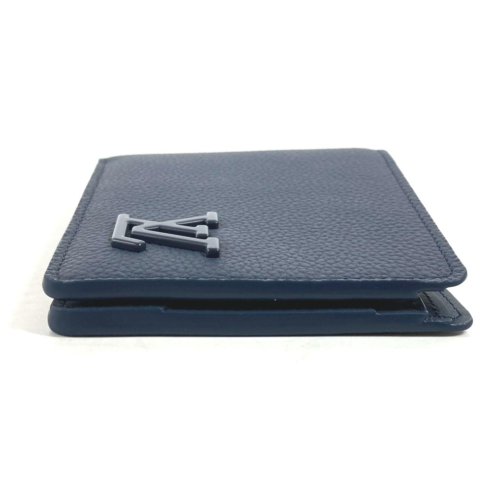 LOUIS VUITTON M81822 LV アエロ ポルトフォイユ・ミュルティプル コンパクトウォレット 2つ折り財布 レザー メンズ マリーヌ ネイビー