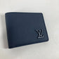 LOUIS VUITTON M81822 LV アエロ ポルトフォイユ・ミュルティプル コンパクトウォレット 2つ折り財布 レザー メンズ マリーヌ ネイビー