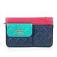 CHANEL AP1138 2020クルーズ トリコロールカラー チェーンウォレット CC ココマーク カバン ショルダーバッグ 斜め掛け ポシェット 長財布 キャビアスキン レディース ネイビー