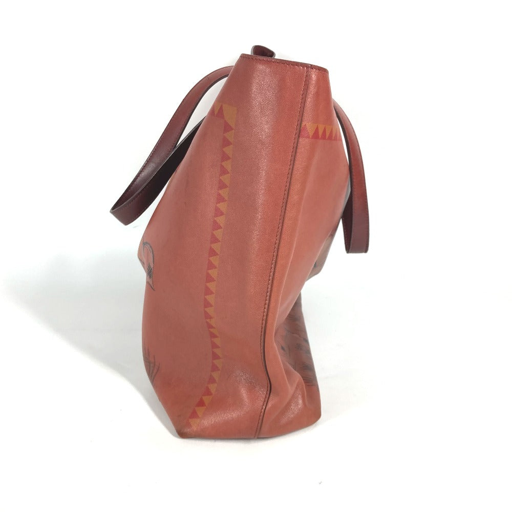 HERMES リバーシブル ドゥーブルセンス 45 シュバル 馬 ショルダーバッグ カバン 肩掛け トートバッグ レザー レディース ブラウン