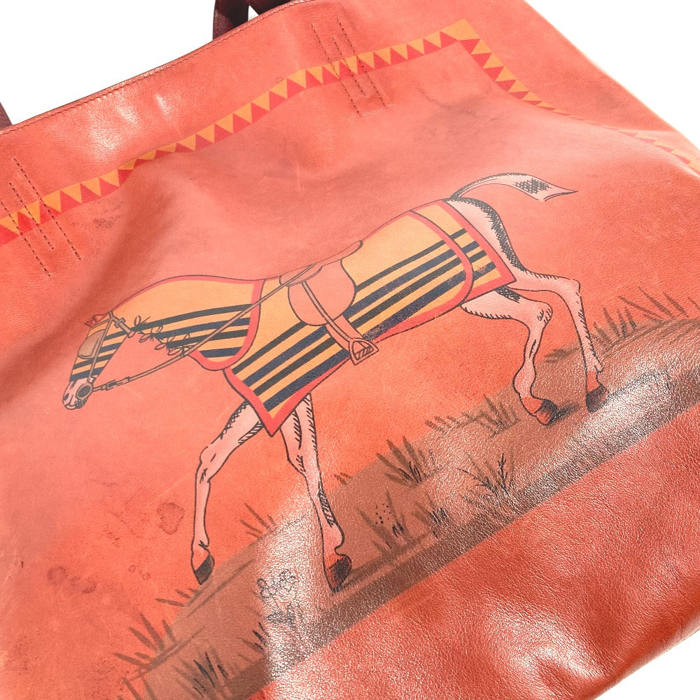 HERMES リバーシブル ドゥーブルセンス 45 シュバル 馬 ショルダーバッグ カバン 肩掛け トートバッグ レザー レディース ブラウン