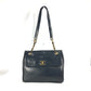 CHANEL Vintage CC Coco Mark Double Chain Shoulder Bag Big Coco Lambskin Black