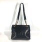 CHANEL Vintage CC Coco Mark Double Chain Shoulder Bag Big Coco Lambskin Black