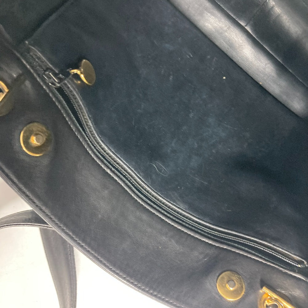 CHANEL Vintage CC Coco Mark Double Chain Shoulder Bag Big Coco Lambskin Black