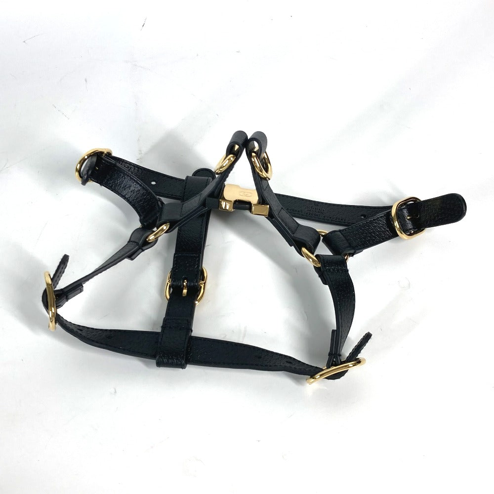 GUCCI 692963 GG スモール ペット ハーネス 犬 グッズ お散歩 ワンちゃん ドッグ DOG 雑貨 レザー ユニセックス ブラック