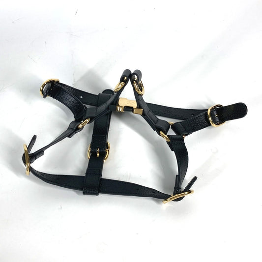 GUCCI 692963 GG スモール ペット ハーネス 犬 グッズ お散歩 ワンちゃん ドッグ DOG 雑貨 レザー ユニセックス ブラック