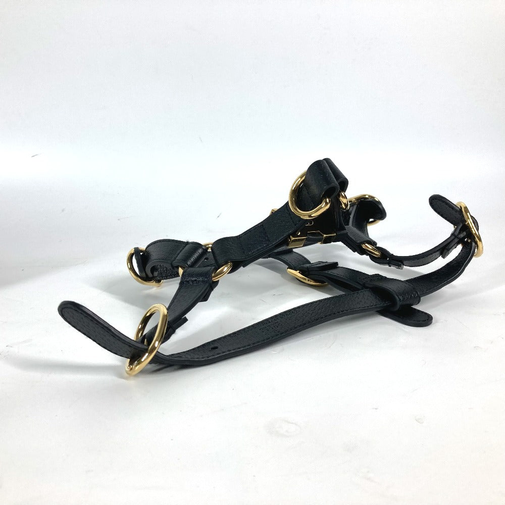GUCCI 692963 GG スモール ペット ハーネス 犬 グッズ お散歩 ワンちゃん ドッグ DOG 雑貨 レザー ユニセックス ブラック