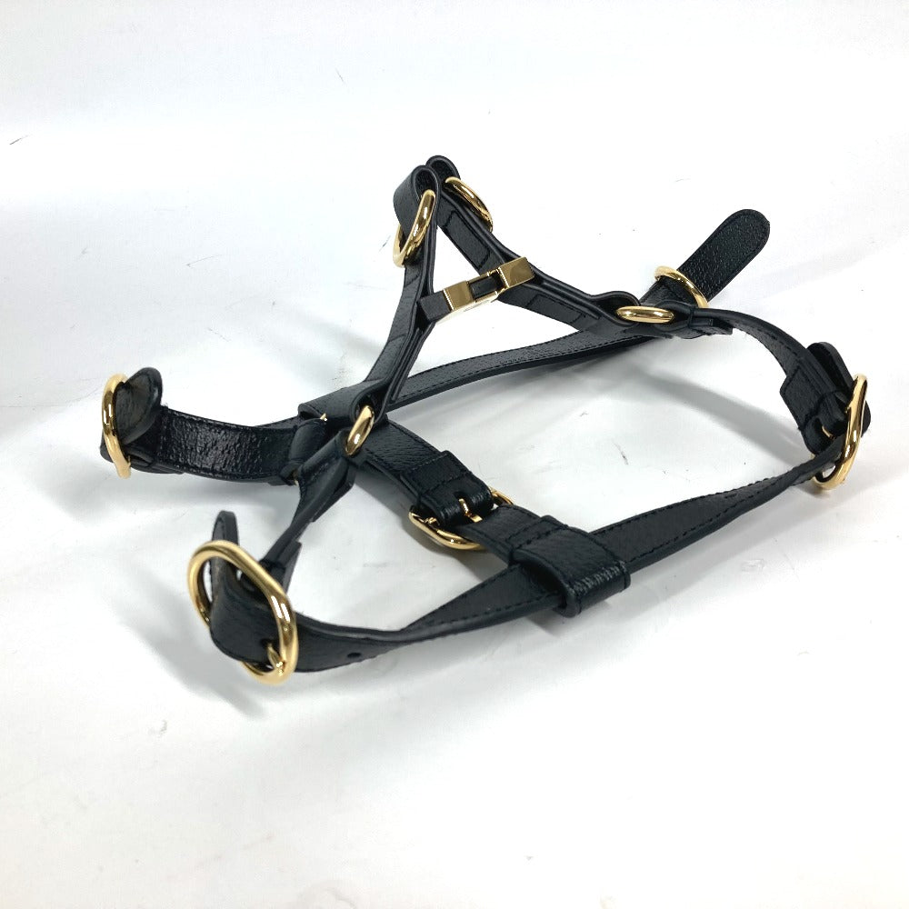 GUCCI 692963 GG スモール ペット ハーネス 犬 グッズ お散歩 ワンちゃん ドッグ DOG 雑貨 レザー ユニセックス ブラック