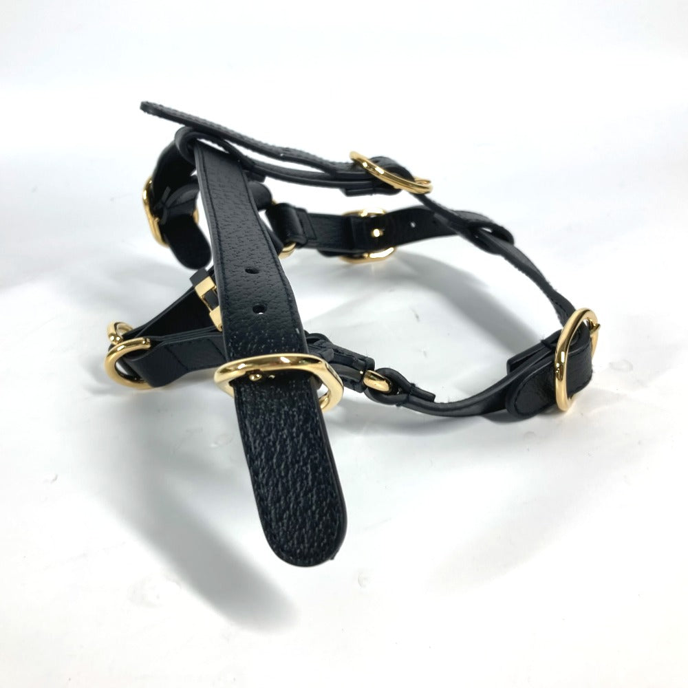 GUCCI 692963 GG スモール ペット ハーネス 犬 グッズ お散歩 ワンちゃん ドッグ DOG 雑貨 レザー ユニセックス ブラック
