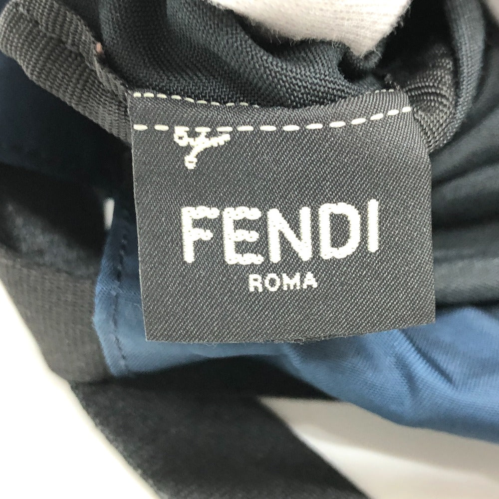 FENDI 8BZ045 ズッカ ロゴ ナップサック バックパック リュックサック ナイロン ユニセックス ネイビー