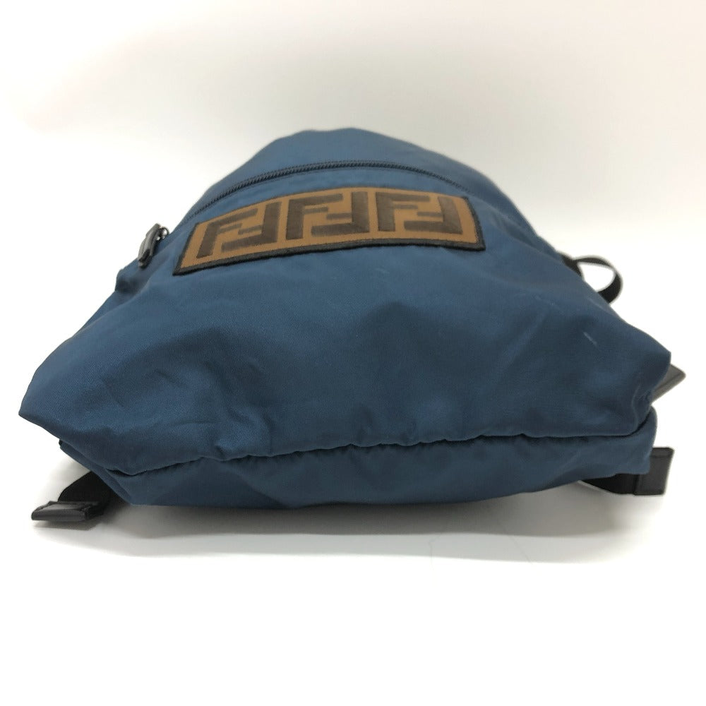 FENDI 8BZ045 ズッカ ロゴ ナップサック バックパック リュックサック ナイロン ユニセックス ネイビー