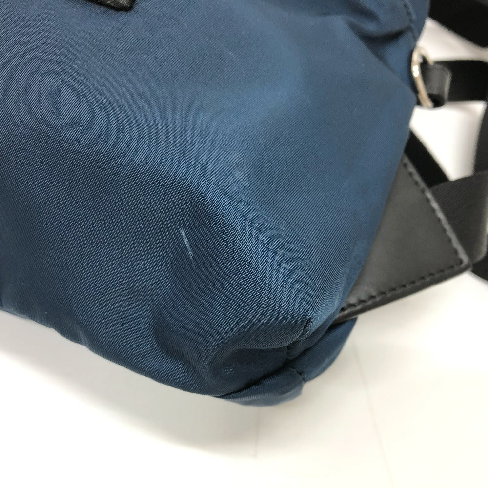FENDI 8BZ045 ズッカ ロゴ ナップサック バックパック リュックサック ナイロン ユニセックス ネイビー