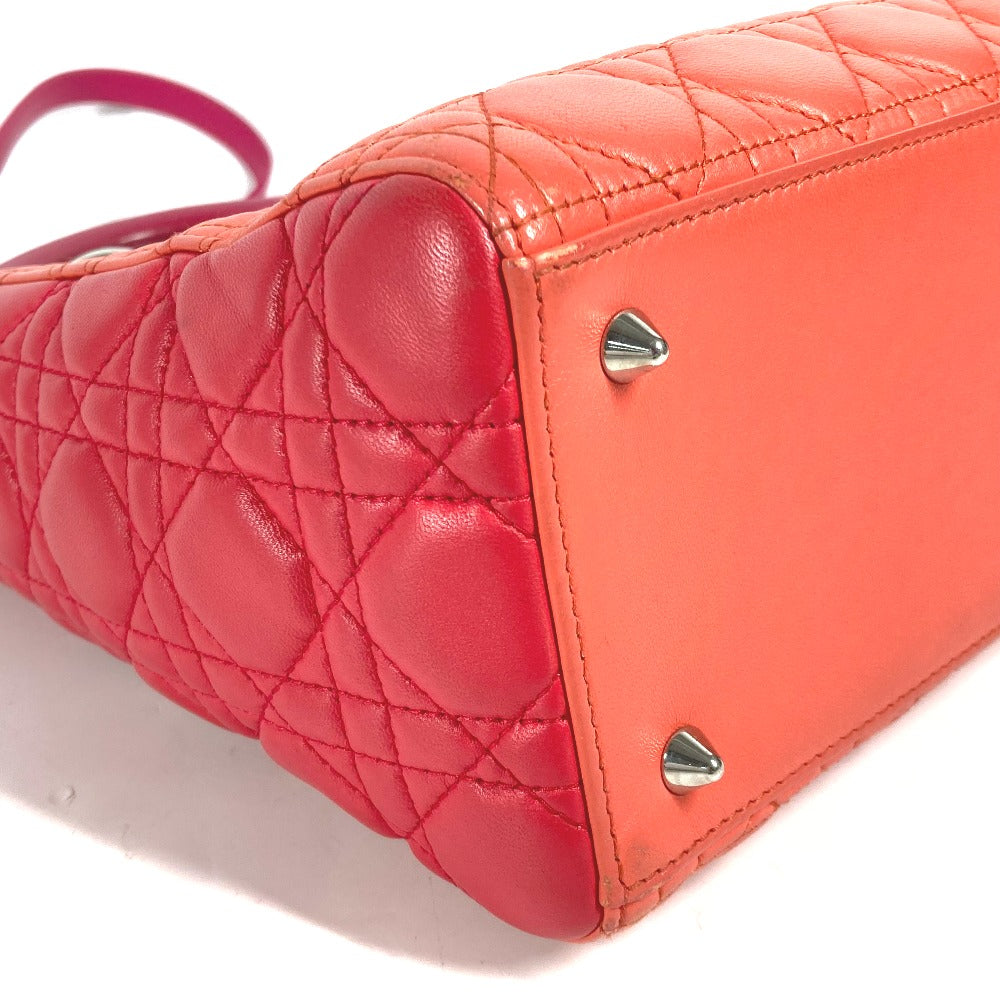Dior トリコロールカラー レディディオール Ladydior トートバッグ カバン ショルダーバッグ 2WAYバッグ ハンドバッグ ラムスキン レディース ピンク