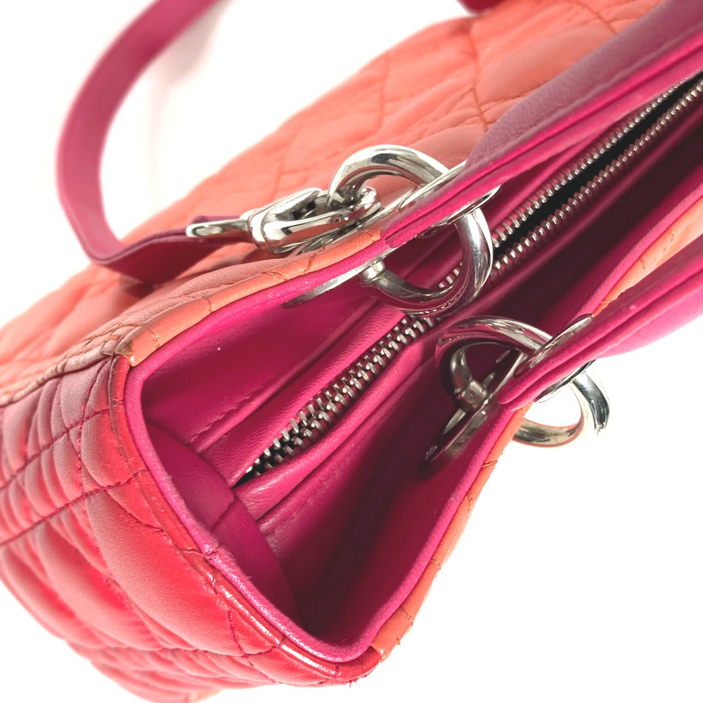 Dior トリコロールカラー レディディオール Ladydior トートバッグ カバン ショルダーバッグ 2WAYバッグ ハンドバッグ ラムスキン レディース ピンク