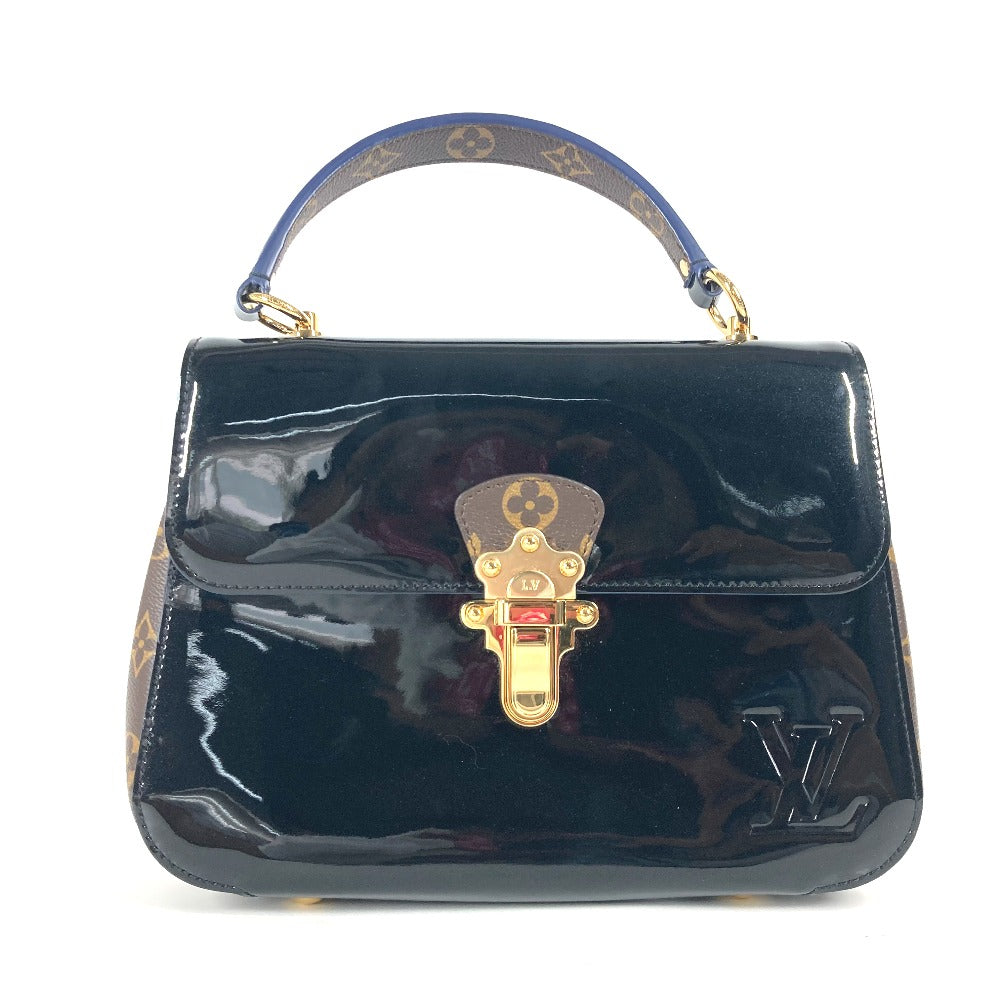 LOUIS VUITTON M53353 モノグラム チェリーウッド PM カバン ハンドバッグ パテントレザー レディース ブラック