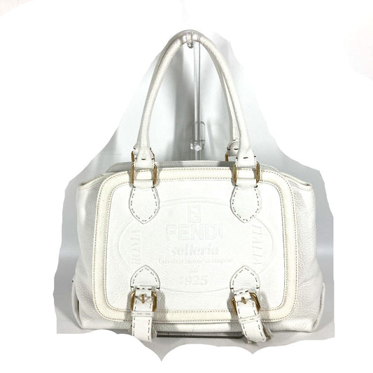 FENDI 8BN167 馬 セレリア ロゴ カバン 肩掛け トートバッグ ショルダーバッグ レザー レディース ホワイト