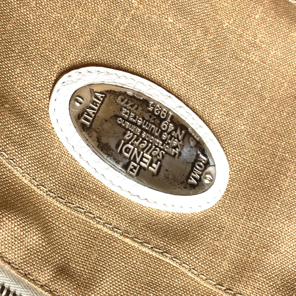 FENDI 8BN167 馬 セレリア ロゴ カバン 肩掛け トートバッグ ショルダーバッグ レザー レディース ホワイト