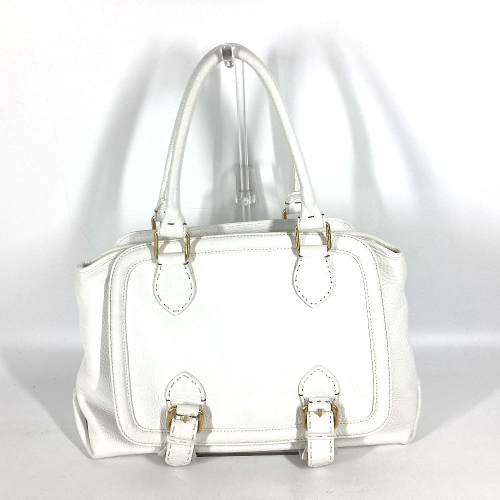 FENDI 8BN167 馬 セレリア ロゴ カバン 肩掛け トートバッグ ショルダーバッグ レザー レディース ホワイト