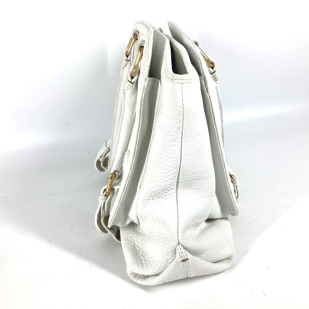 FENDI 8BN167 馬 セレリア ロゴ カバン 肩掛け トートバッグ ショルダーバッグ レザー レディース ホワイト