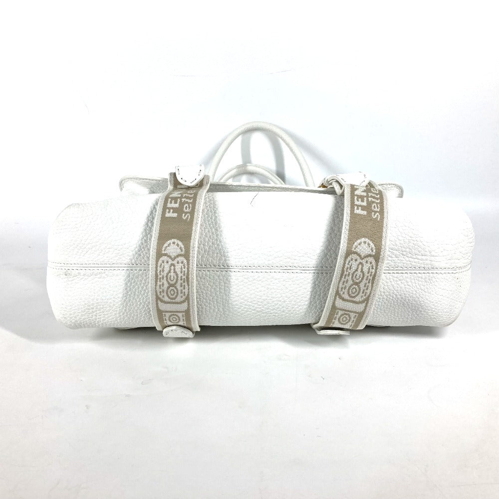 FENDI 8BN167 馬 セレリア ロゴ カバン 肩掛け トートバッグ ショルダーバッグ レザー レディース ホワイト