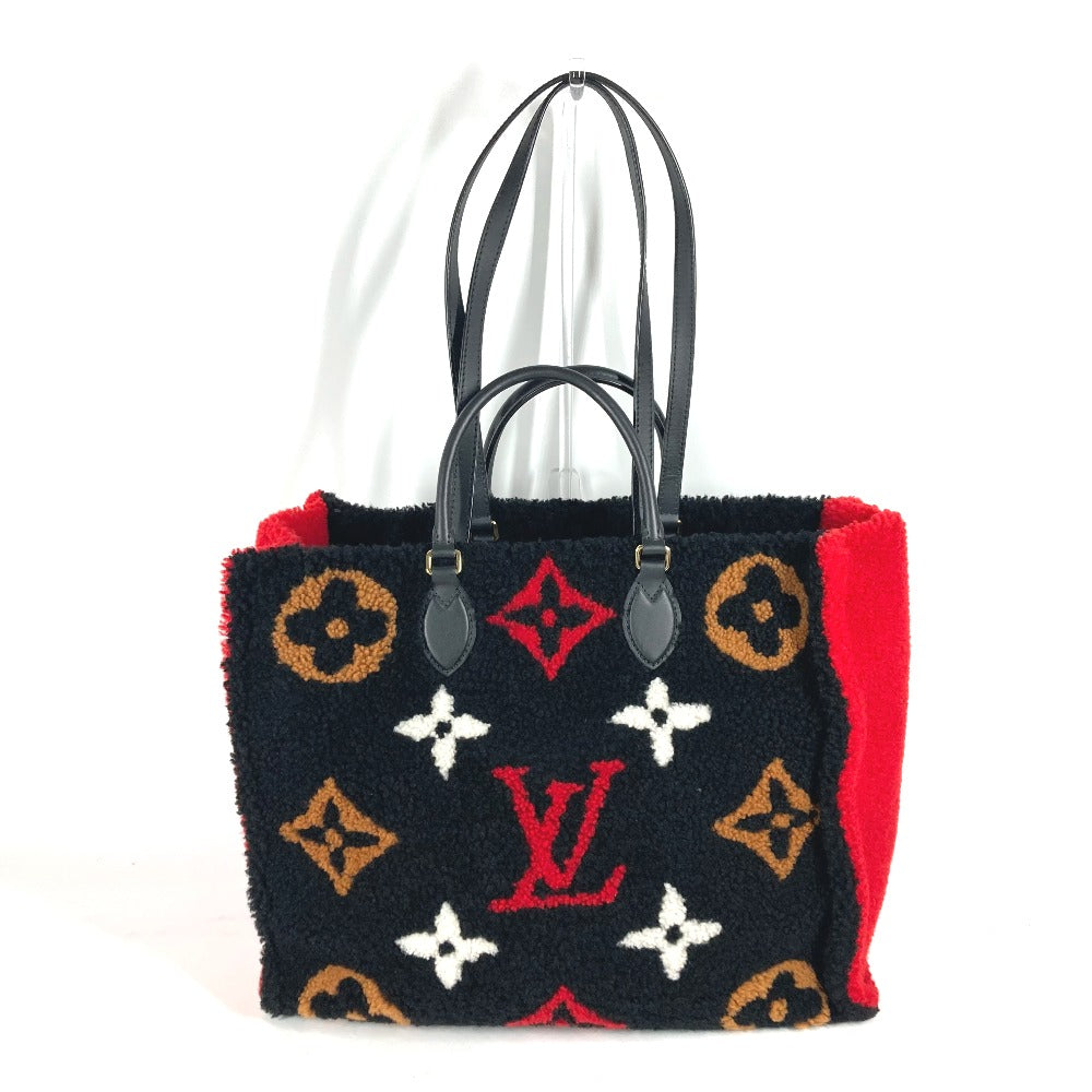 LOUIS VUITTON M55421 モノグラムテディ オンザゴー GM カバン 肩掛け トートバッグ 2WAYバッグ ショルダーバッグ シアリング レディース ブラック