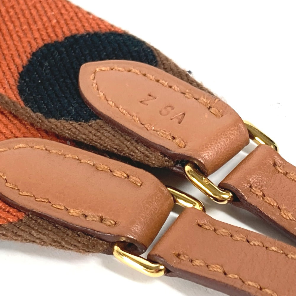 HERMES バンドリエール サングル フリッパーボール 25mm ショルダーストラップ キャンバス レディース オレンジ