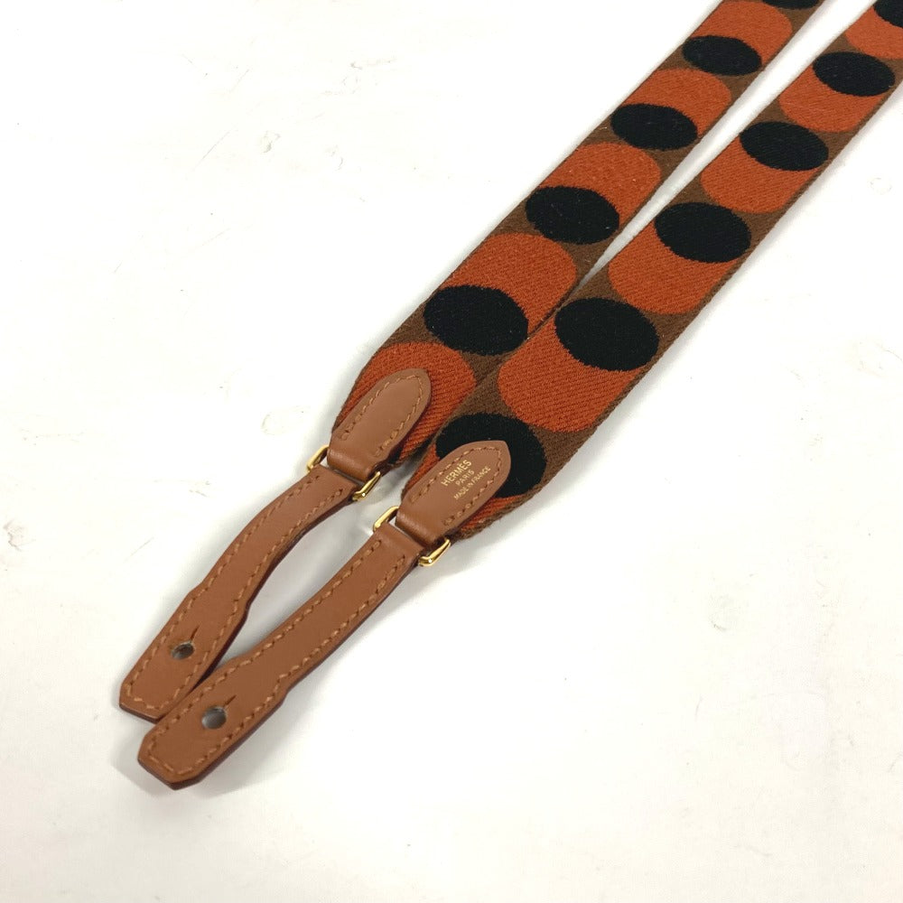 HERMES バンドリエール サングル フリッパーボール 25mm ショルダーストラップ キャンバス レディース オレンジ
