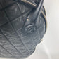 CHANEL 旅行バッグ CC ココマーク マトラッセ キルティング ショルダーバッグ 肩掛け トートバッグ トラベルバッグ ボストンバッグ コーティングキャンバス レディース ブラック