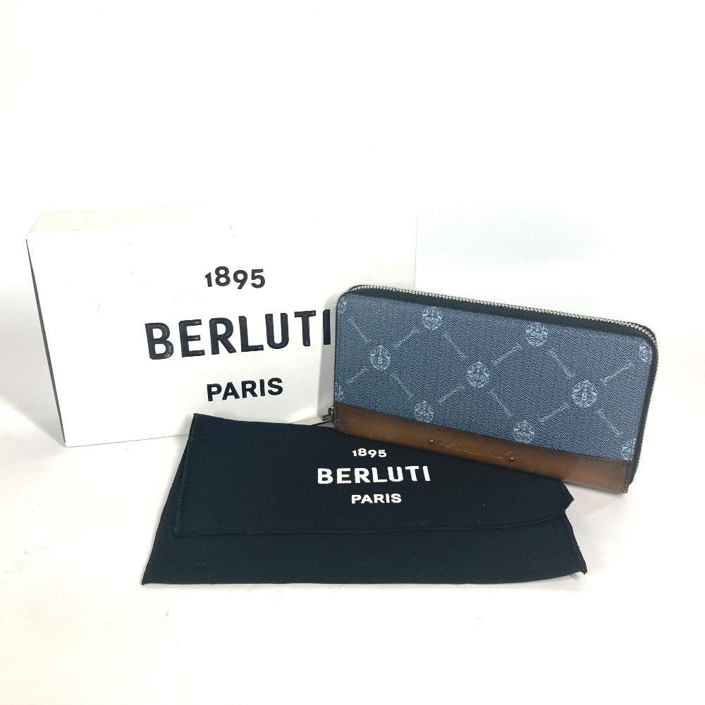 Berluti ITAUBA イタウバ ロングウォレット ラウンドファスナー 長財布 レザー メンズ ブルー