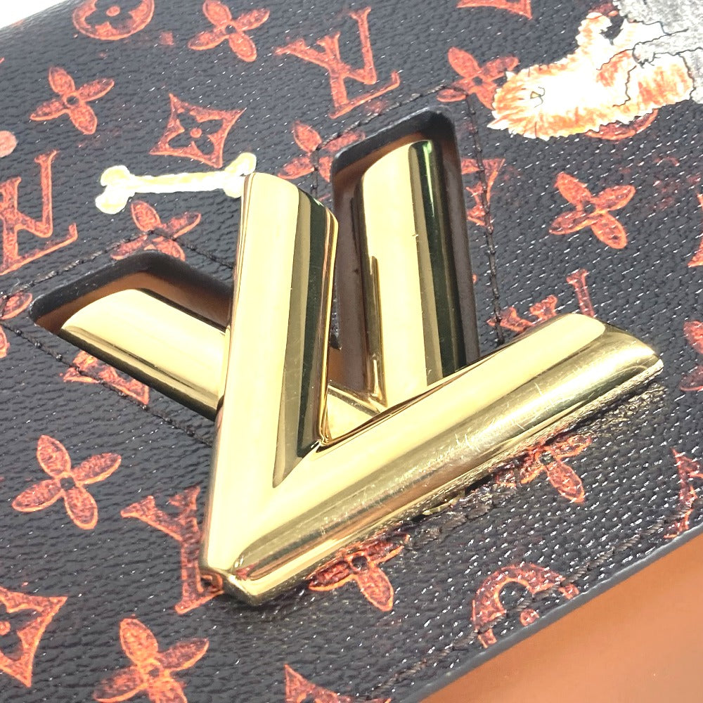 LOUIS VUITTON M44408 モノグラム キャットグラム 猫 サック ツイストMM カバン チェーンバッグ 斜め掛け Wチェーン ショルダーバッグ モノグラムキャンバス レディース ブラウン